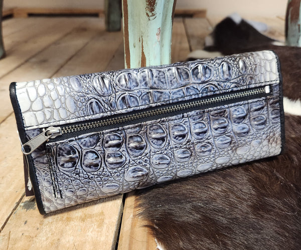 Juan Antonio Nile Croc Print Wallet (6-8 Week Production)