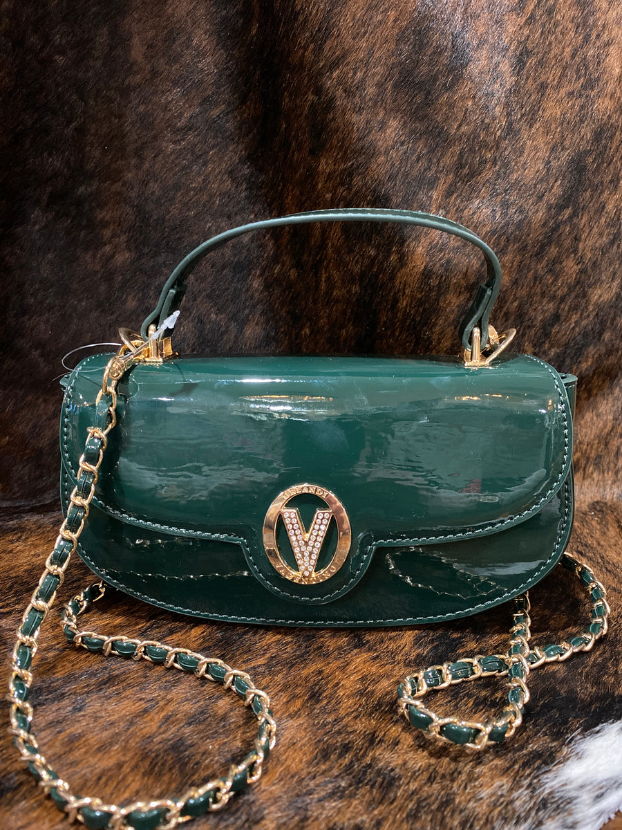 LH24H Valentino Orlandi Green Patent Minibag – Mule Barn Boutique