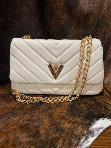 LH24O Valentino Orlandi White Chain Bag