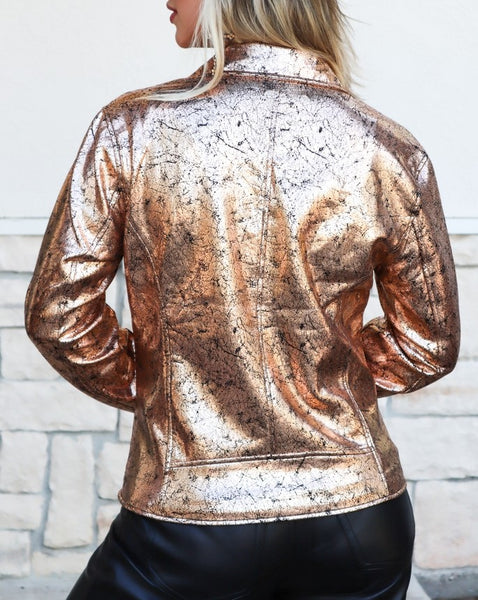 Rose Gold Metallic Jacket