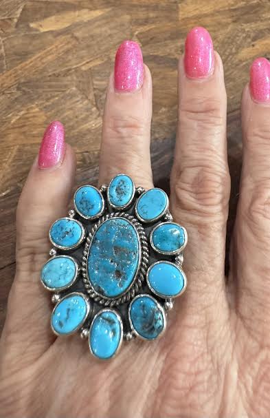 BB4 Turquoise Cluster Ring