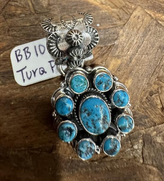 BB10 Turquoise Cluster Pendant