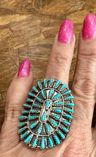 BB2 Oval Zuni Turquoise Ring