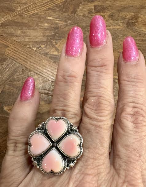 BB14 Pink Conch Heart Ring