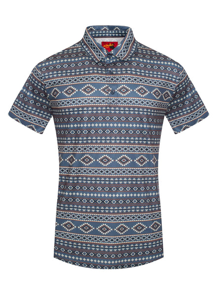 “Cowboy Up” Men's Short Sleeve Printed Polo Shirt