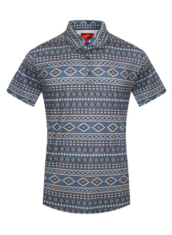 “Cowboy Up” Men's Short Sleeve Printed Polo Shirt