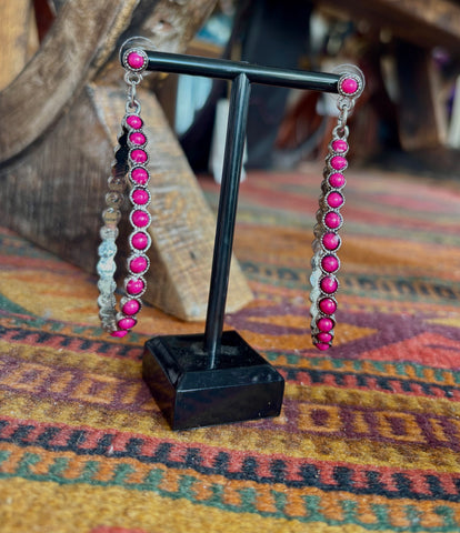 SS18 Faux Pink Turquoise Drop Earrings