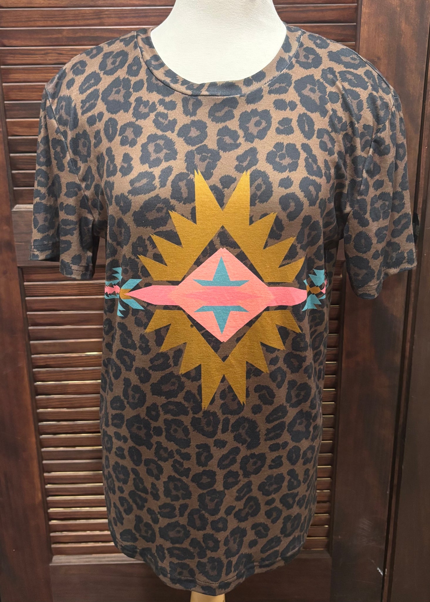 Medium Crazy Train Cheetah Print with Aztec Design