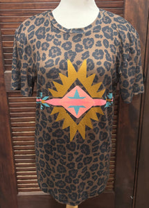 Medium Crazy Train Cheetah Print with Aztec Design