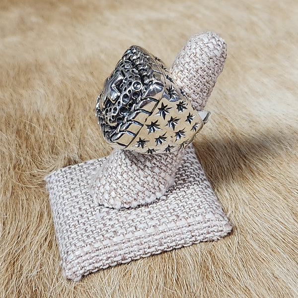 Dian Malouf Square Cross Ring (Size 7 In Stock)
