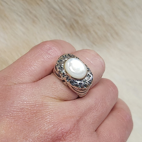 Dian Malouf Mother of Pearl Ring (Size 7 In Stock)