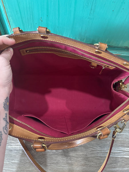LV240 Louis Vuitton Brea MM Vernis Monogram Handbag with Shoulder Strap