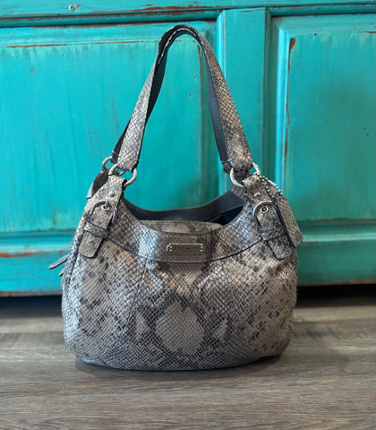 Coach Madison Python Print Leather Shoulder bag