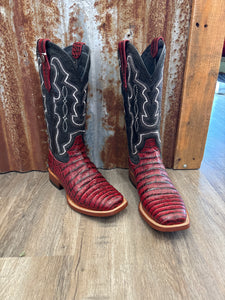 Ladies Red Caiman Print Boot