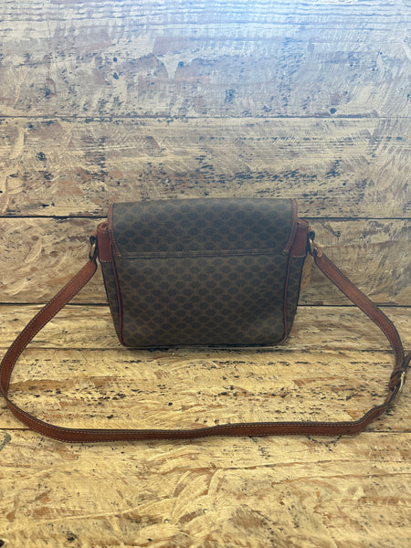 LV205- Celine vintage macadam camera style satchel