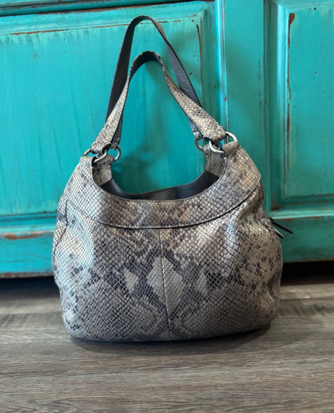 Coach Madison Python Print Leather Shoulder bag