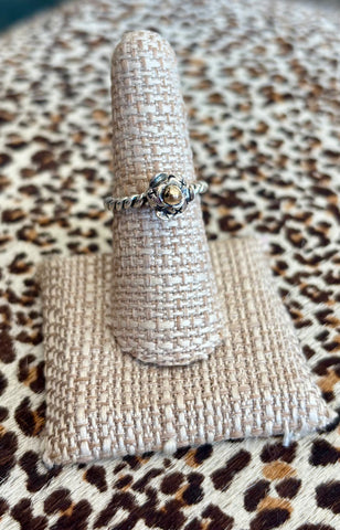 Dian Malouf Sterling Silver Rose Charm Ring (6-8 week production)