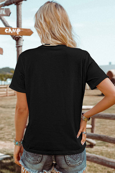Boot Scootin Western Fashion Geometric Embroidered T Shirt
