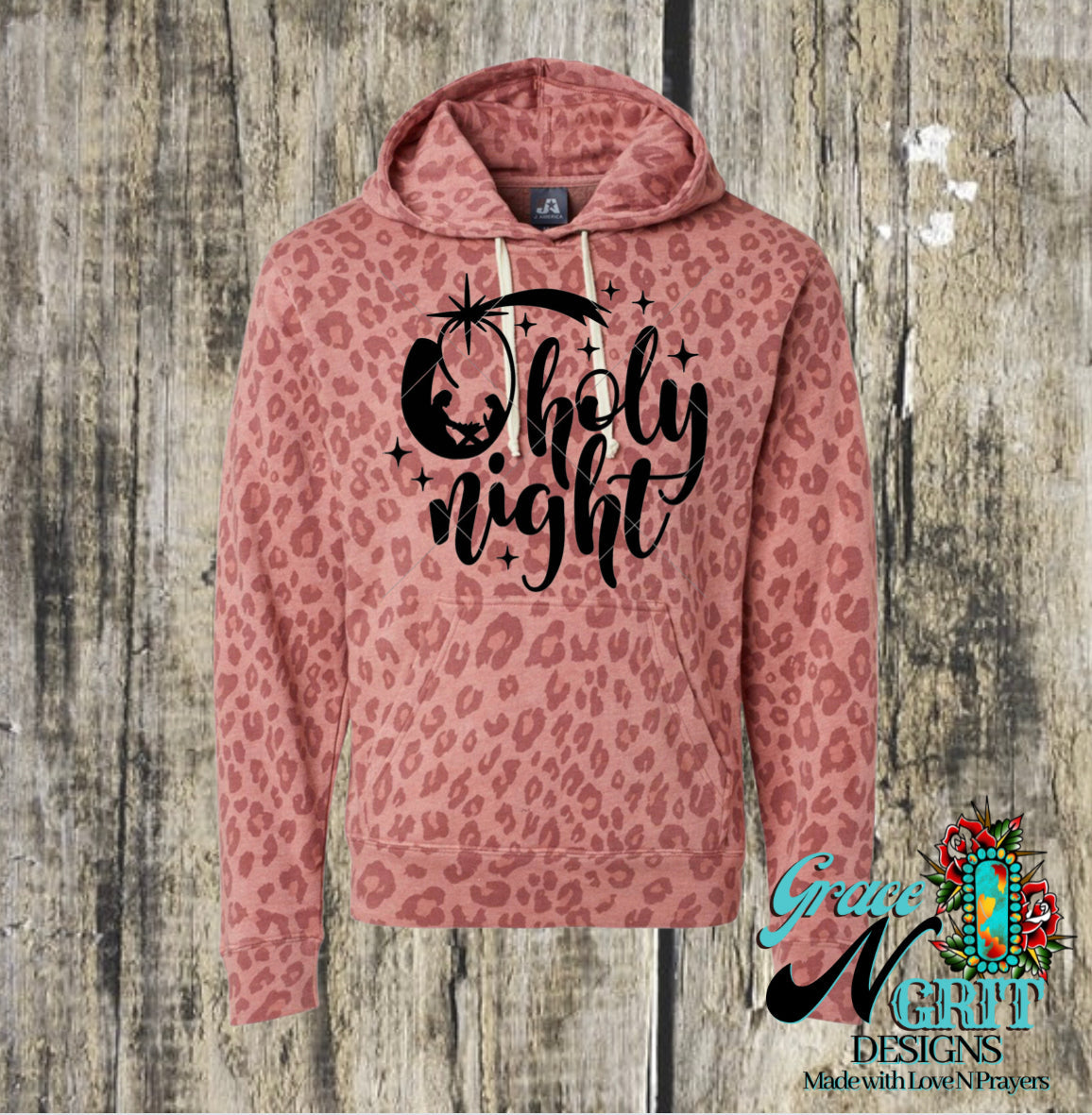 Holy Night Dusty Rose Leopard Sweatshirt