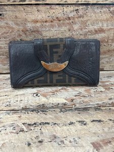 LV11- Fendi chocolate wallet with gold buckle