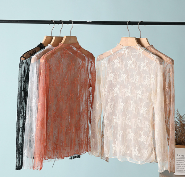 "Lace Talk About It" Semi Sheer Mesh Floral Lace Layering Top