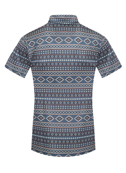 “Cowboy Up” Men's Short Sleeve Printed Polo Shirt