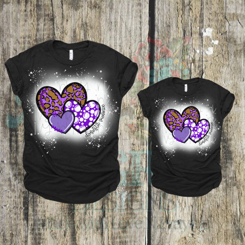 3 Purple Hearts: DV Awareness Kids Sizing