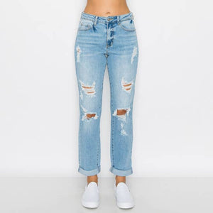 "Not Your Boyfriends" Cuffed Jeans