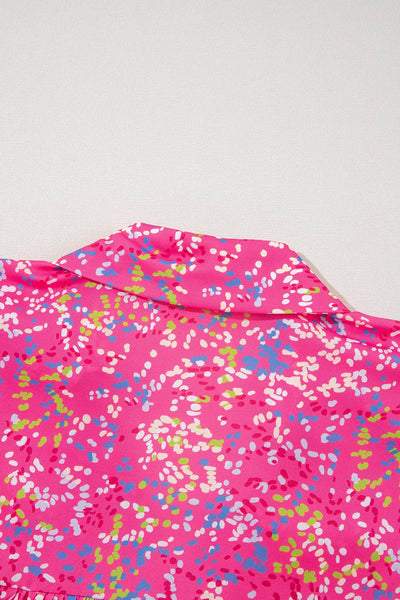 Pink Muse Collared V Neck Babydoll Blouse