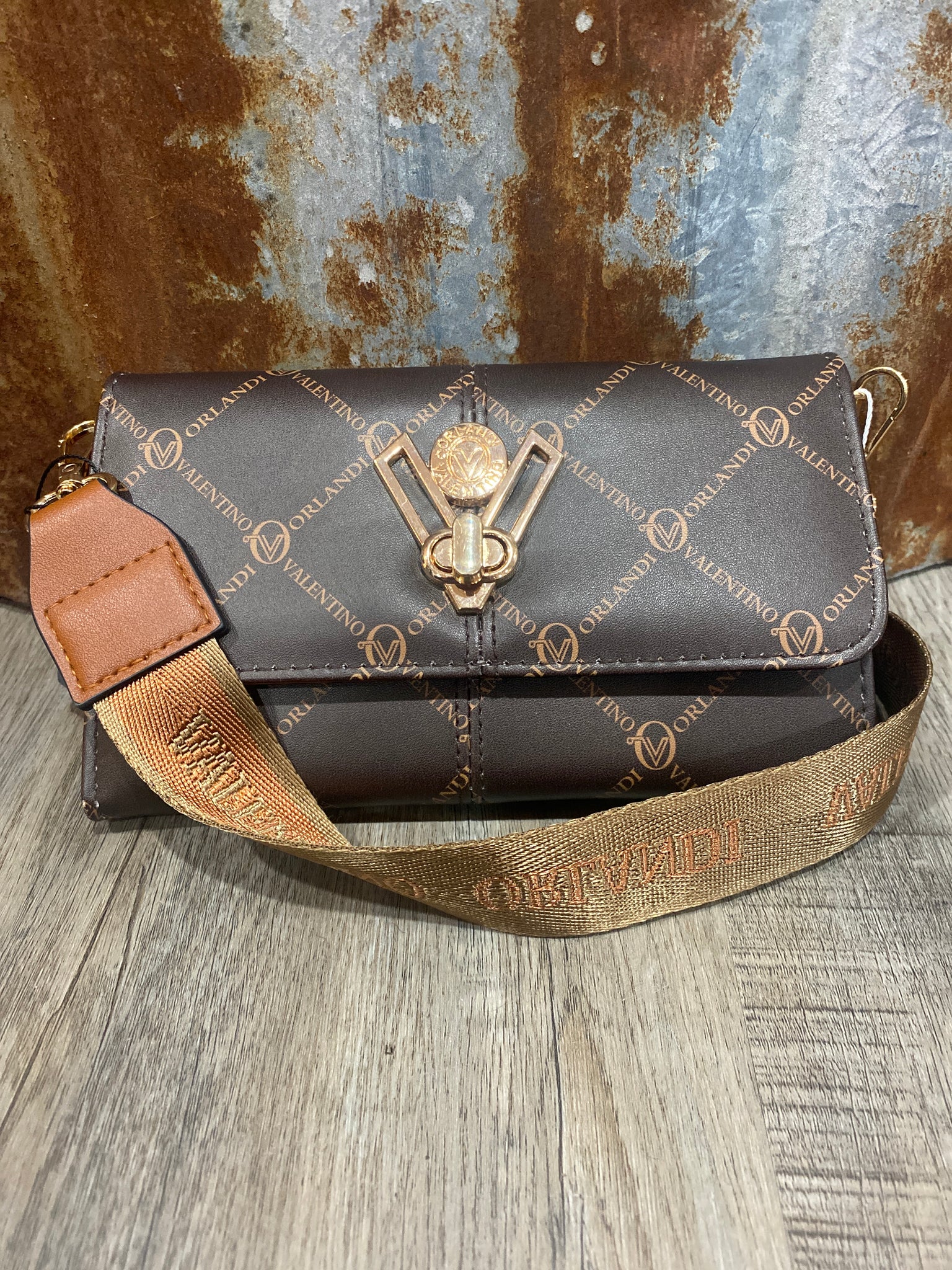 LS24R Valentino Orlando Brown Small Crossbody