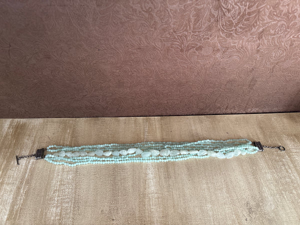 7 Strand Sterling Silver Larimar Necklace