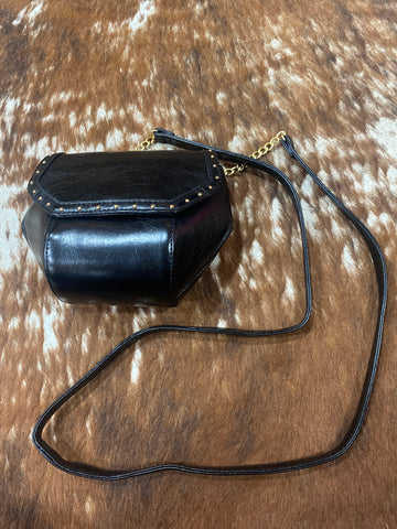 LH24T Black Baby Leather Hobo Bag