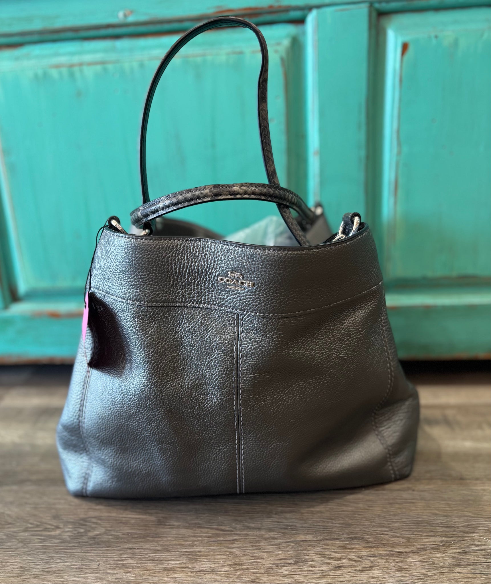 Coach Outlet Lexy Leather Shoulder Bag Color: Pebble – Mule Barn