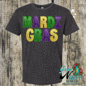 Mardi Gras Faux Embroidered Shirt
