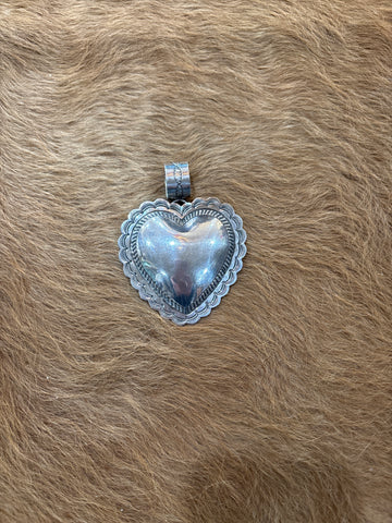 Albert Payton Sterling Silver Navajo Heart Pendant