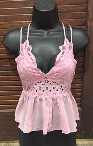 Small Love Tree Pink Baby Doll Top