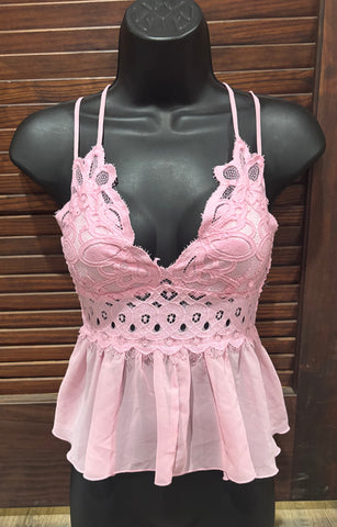 Small Love Tree Pink Baby Doll Top