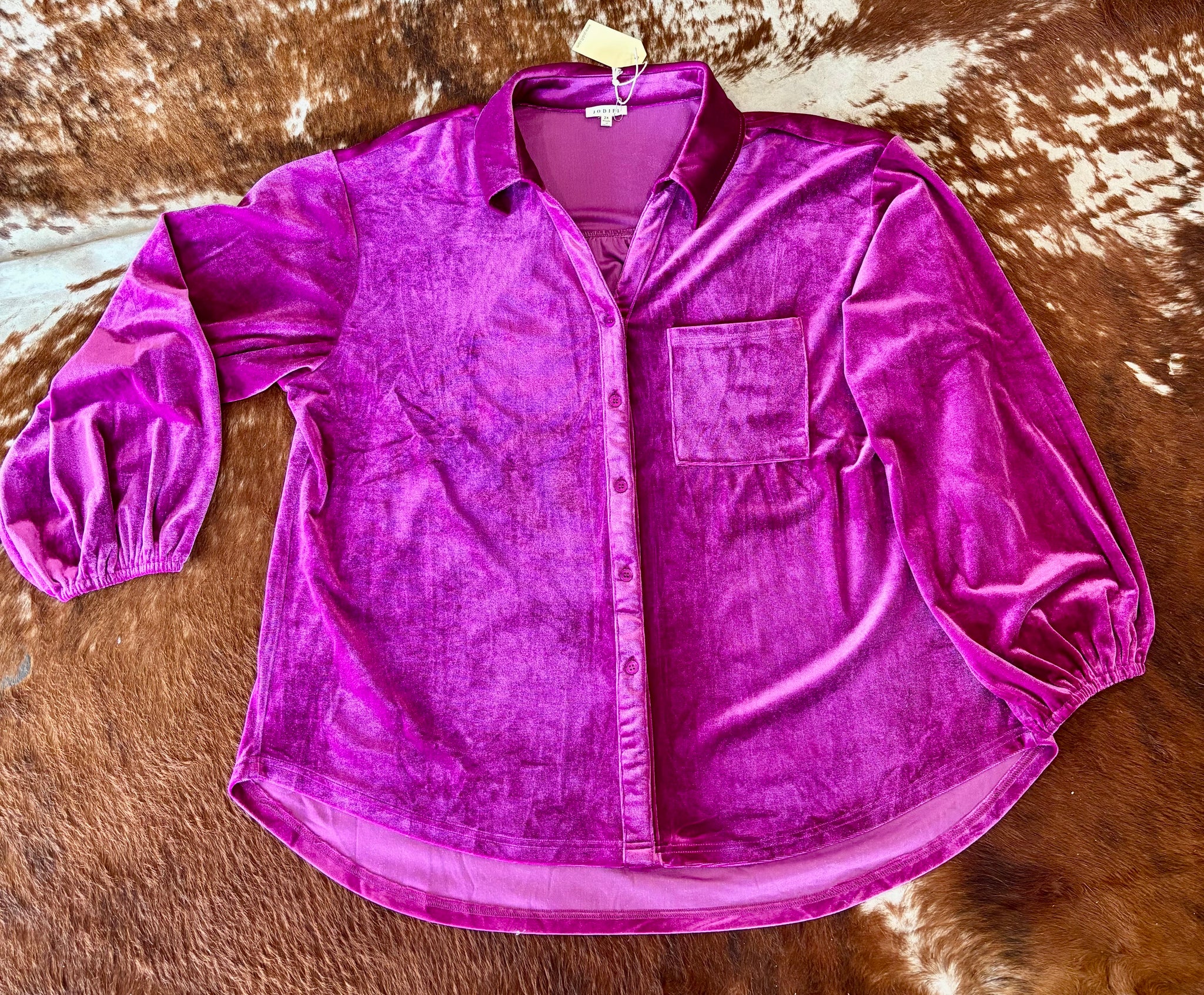 Velvet Button Up Shirt