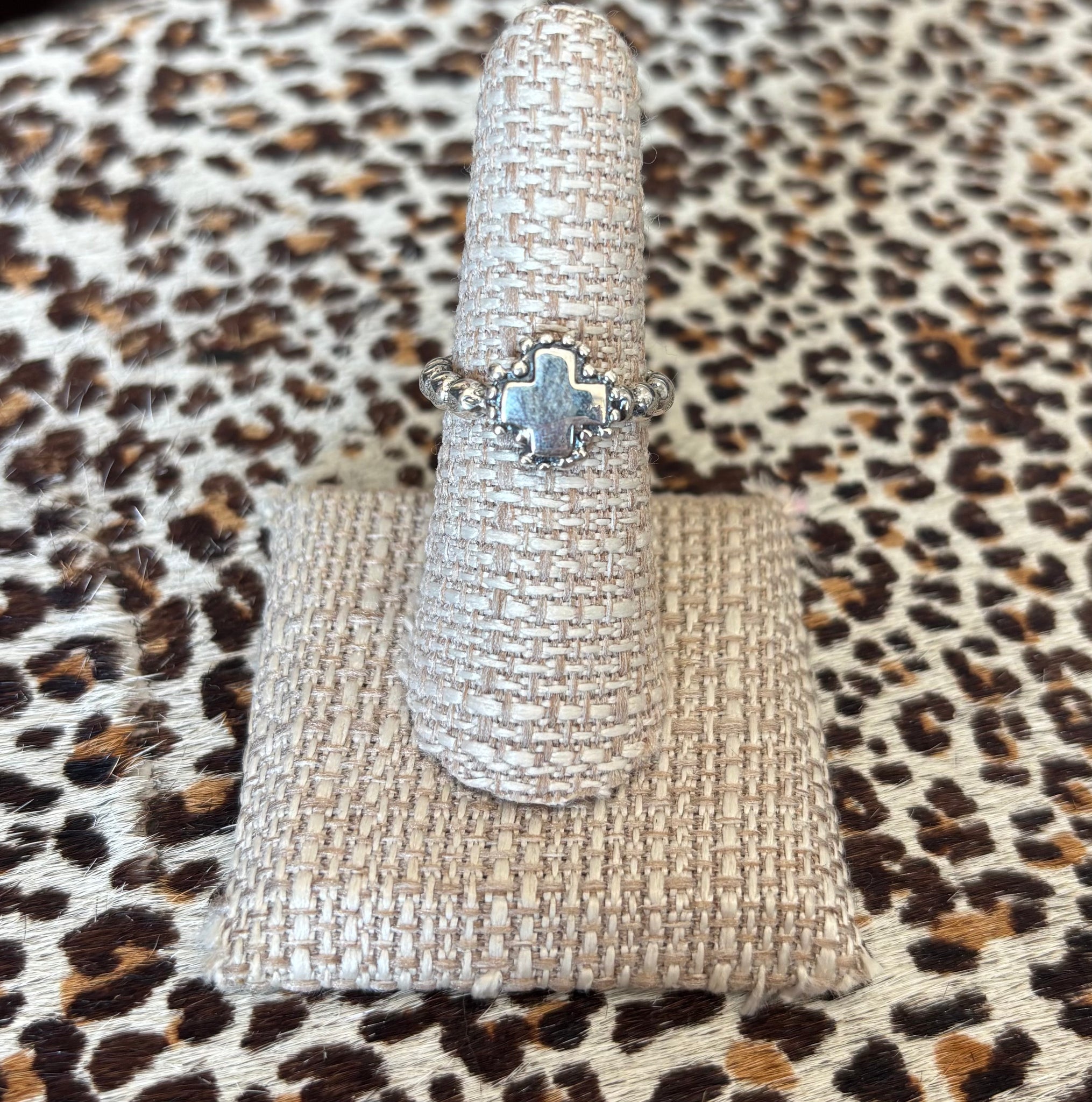 Dian Malouf Sterling Silver Cross Charm Ring (6-8 week production)