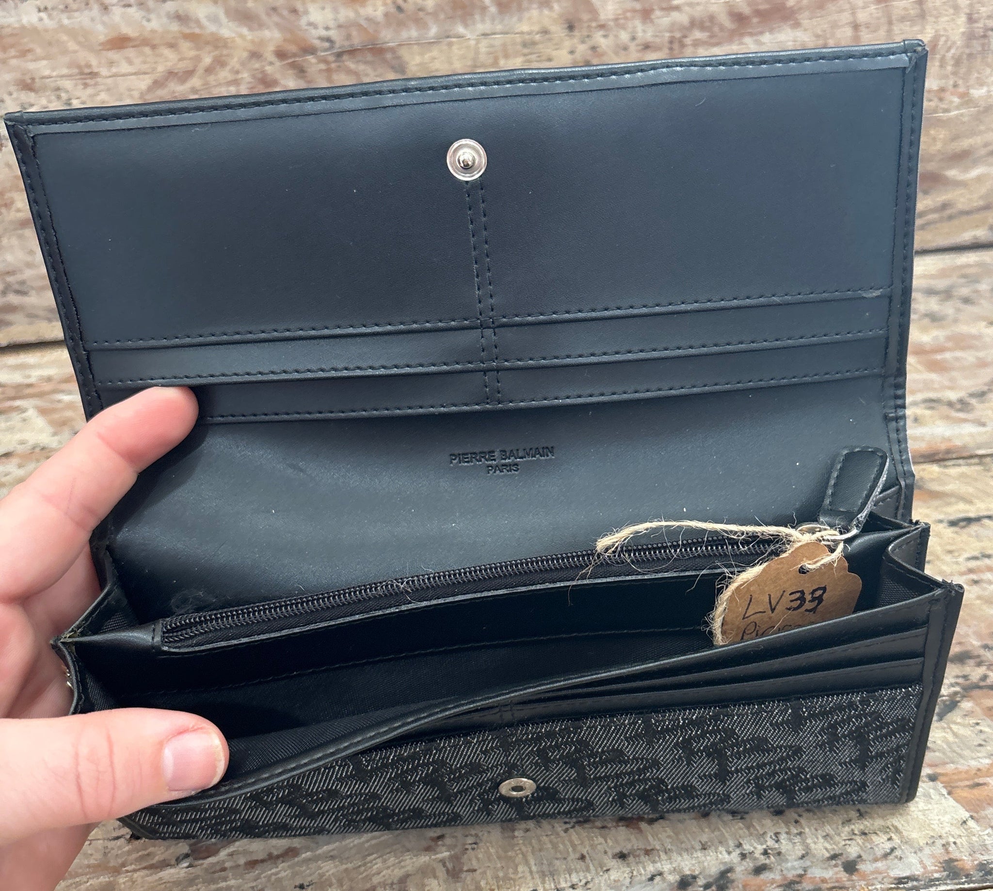 LV33- Pierre balmain of paris long black wallet – Mule Barn Boutique