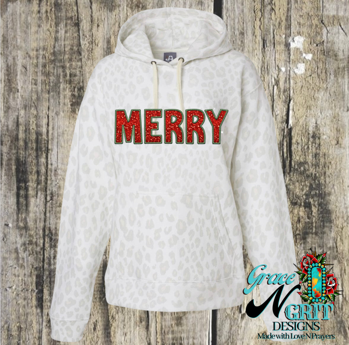 Merry Snow Leopard Sweatshirt
