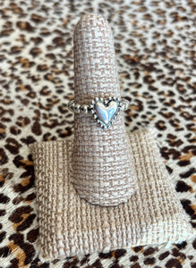 Dian Malouf Sterling Silver Heart Charm Ring (6-8 week production)