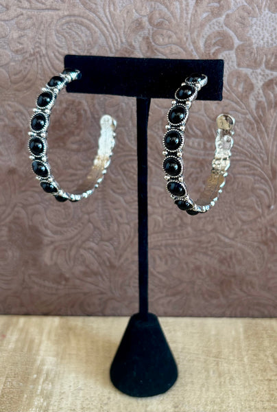 Black Hoop Earring