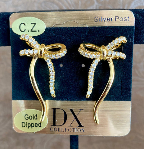 Fossick Gold Bow Earrings