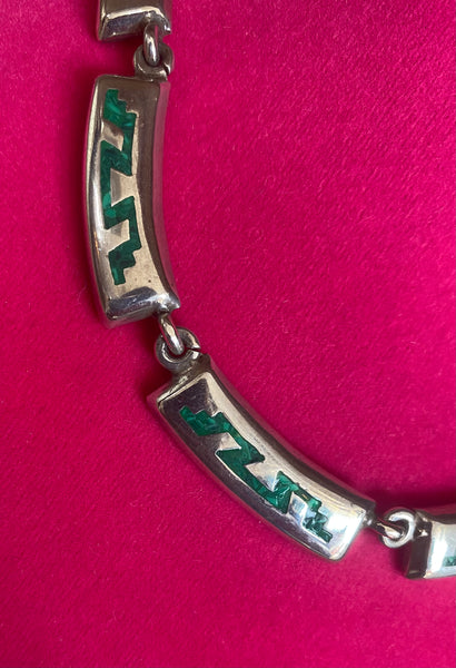 Sterling Silver Turquoise Inlay Necklace