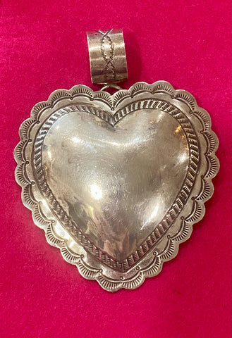 Albert Payton Sterling Silver Navajo Heart Pendant