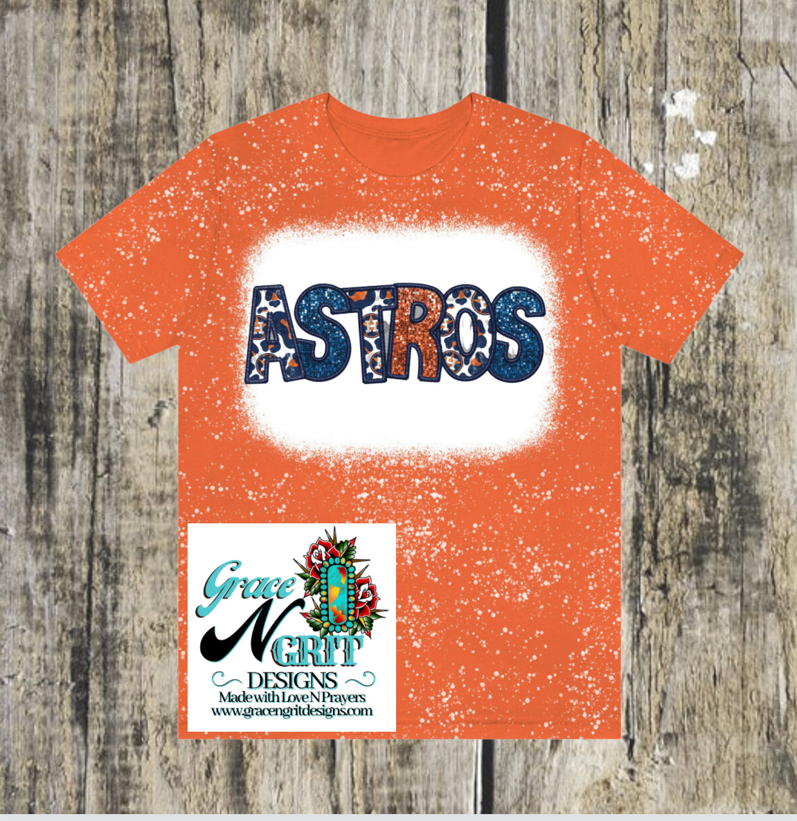 Faux Embroidered Astros Tee