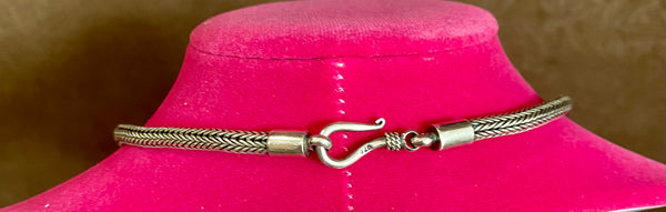 16.5" Vintage Sterling Silver Round Chain Necklace