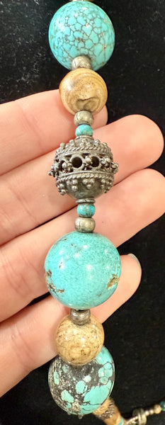 Vintage Beaded Necklace with Ethiopian Cross