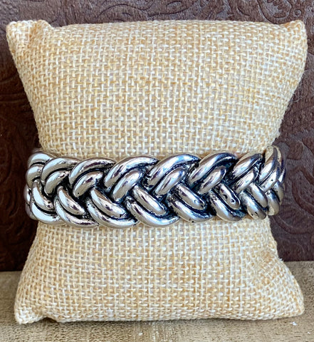 GR Braided Sterling Silver Cuff Bracelet